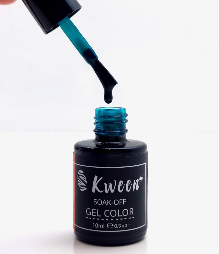 KWEEN Translucent UV Jelly Gel Polish Emerald Green, Soak Off UV Gel Nail Polish For Nail Art