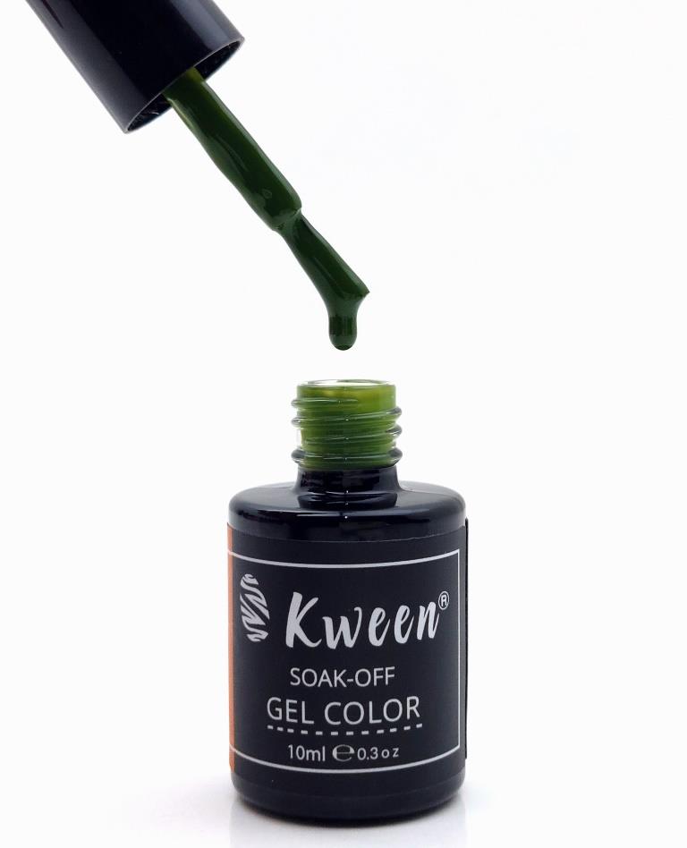 KWEEN UV LED Gel Nail Polish Olive Green, Soak Off UV Gel Nail Color For Nail Art And Manicure