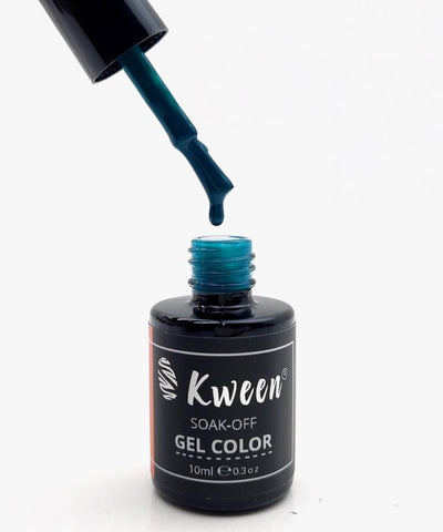 KWEEN Gel Nail Polish, Teal Blue Color Soak Off UV LED Long-Lasting Nail Gel Polish For Manicure