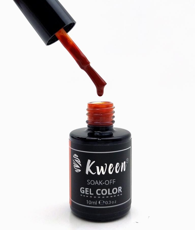 KWEEN Gel Nail Polish, Deep Orange Pumpkin Color Soak Off UV LED Long-Lasting Nail Gel Polish For Manicure And Pedicure