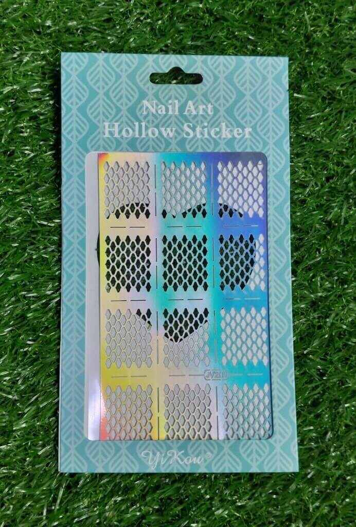 New Hollow Nail Art Sticker Stencil Fish Scale Vinyls Irregular Grid Pattern Nail Art Tips Stamping Guide