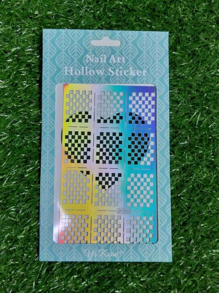 New Hollow Nail Art Sticker Stencil Fish Scale Vinyls Irregular Grid Pattern Nail Art Tips Stamping Guide