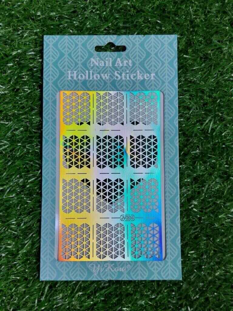 New Hollow Nail Art Sticker Stencil Fish Scale Vinyls Irregular Grid Pattern Nail Art Tips Stamping Guide