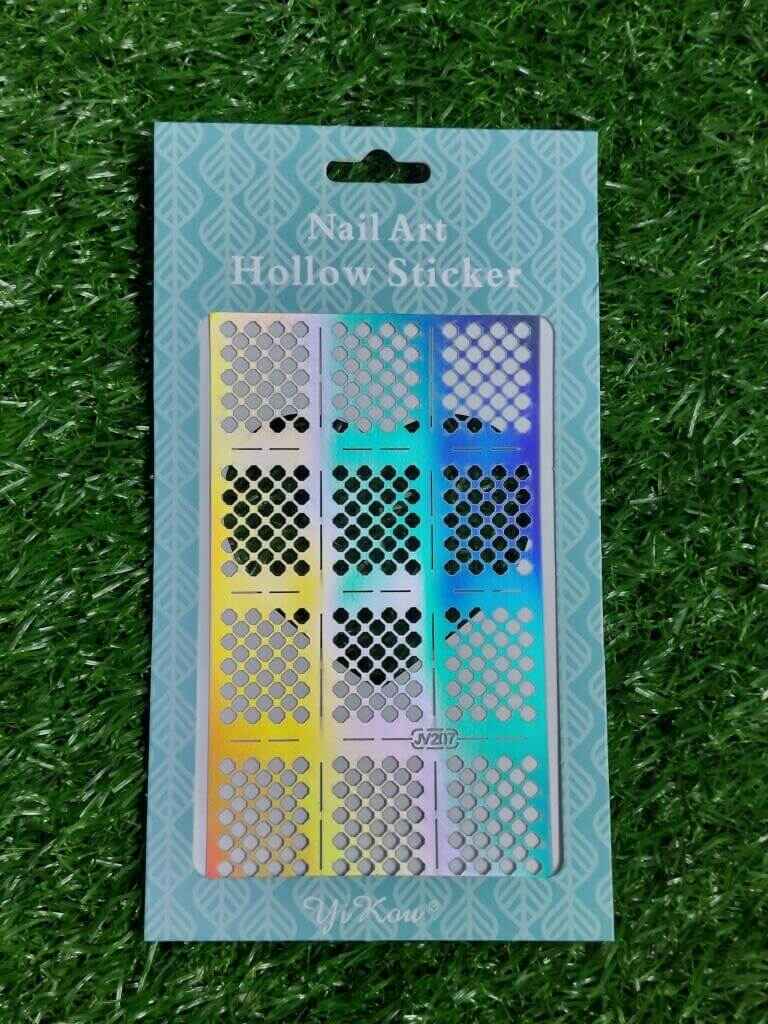 New Hollow Nail Art Sticker Stencil Fish Scale Vinyls Irregular Grid Pattern Nail Art Tips Stamping Guide