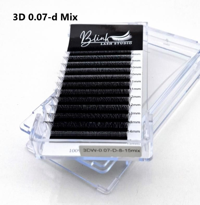 Blink 3DW 0.07D Shape Eyelash Extensions Premade Volume Fan Lashes W Style Lashes Comfortable Volume Natural Eyelash 8-15mm Mix