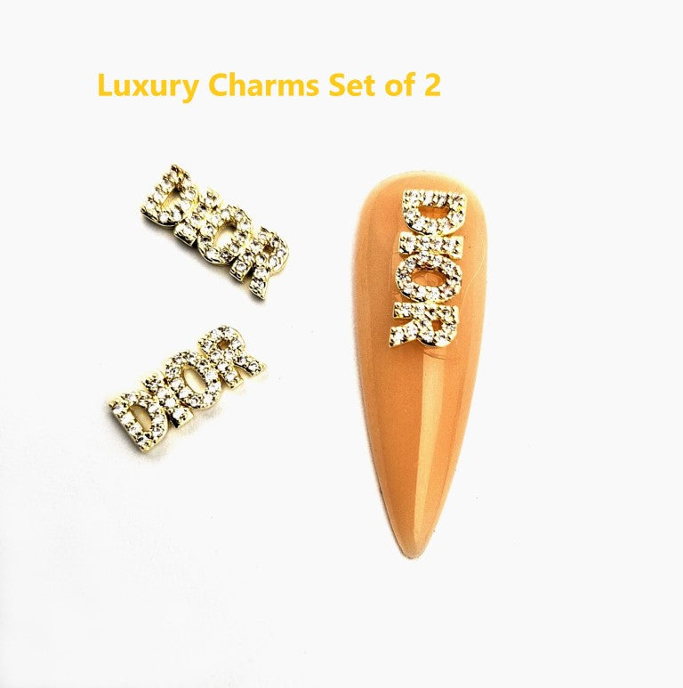 2pcs Luxury Zircon Nail Rhinestones Random Silver Nail Charms 3D Alloy Butterfly Nail Art Charms Metal Heart Bow Snake Rabbit Flower