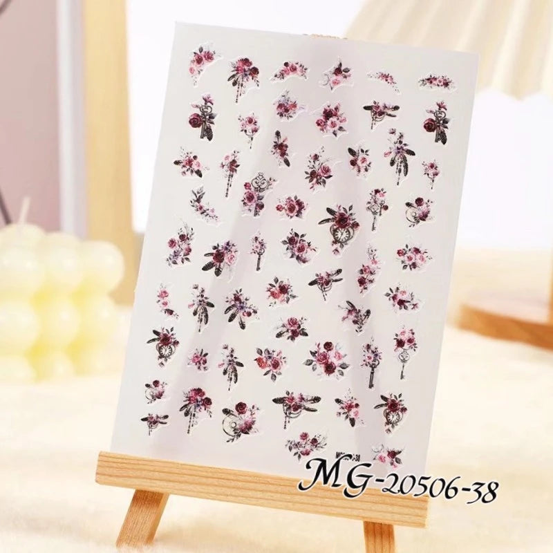 Flowers Nail Art Stickers For Nail Decoration Stickers Nail Art Sticker For Nail Manicure at Home.