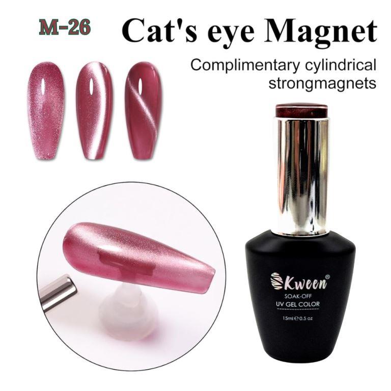 KWEEN Shineglow Cat Eye Gel Nail Polish Magnetic Uv Soak Off Gel Varnish Rosy Pink Clouds Light Nail Art Gel