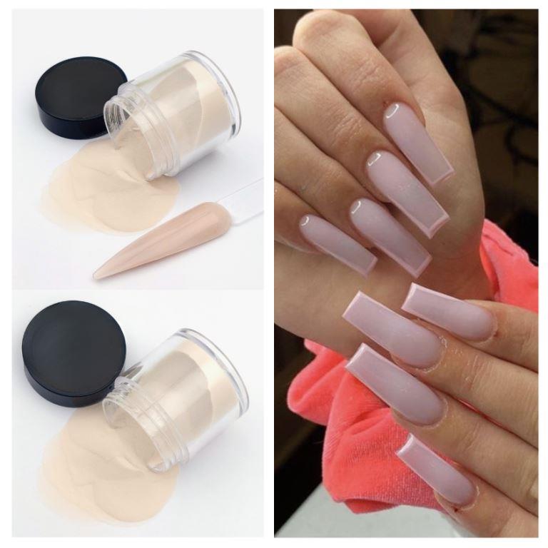 Light Nude Nail Acrylic Polymer Powder Crystal Nail Extension Carving Powder Nail Art Crystal Powder For Nail extension and Manicure