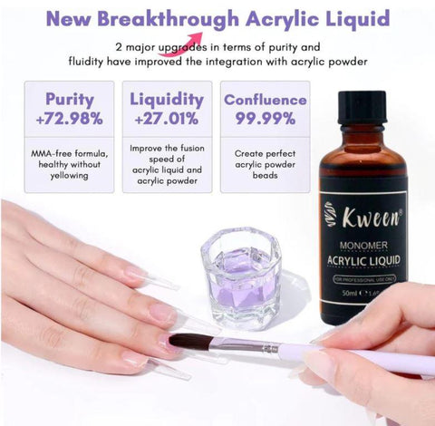 KWEEN 17 Pcs Acrylic Kit Professional For Salon with Gel Color