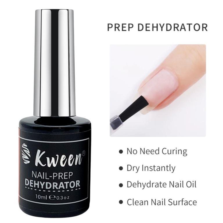 KWEEN Nail Dehydrator and Primer Long-Lasting Nail Prep Dehydrate Gel Nail Polish and Natural Acid Free Bonding Primer Set for Acrylic Powder