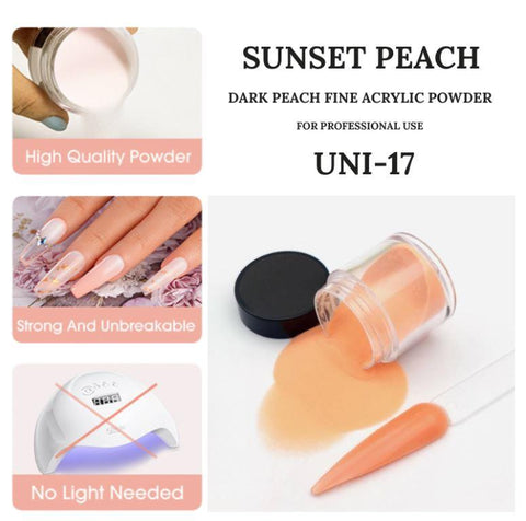 Sunset Peach Acrylic Powder Nail Art Professional Polymer Powder For Nail Extension Carving Home Salon DIY Supplies