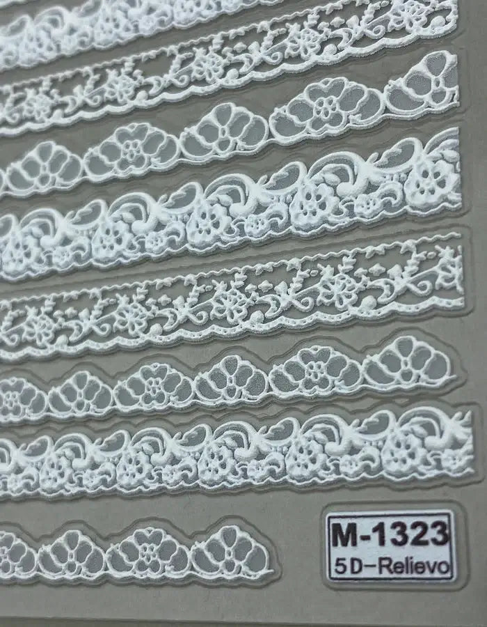 Flower & Lace 5D Embossed Nail Art Stickers Premium Quality Nail Art Stickers Create Flawless Nail Designs.