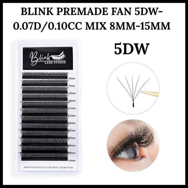 Blink 5DW 0.07D Shape Eyelash Extensions Premade Fan Natural Eyelash 8-15mm Mix