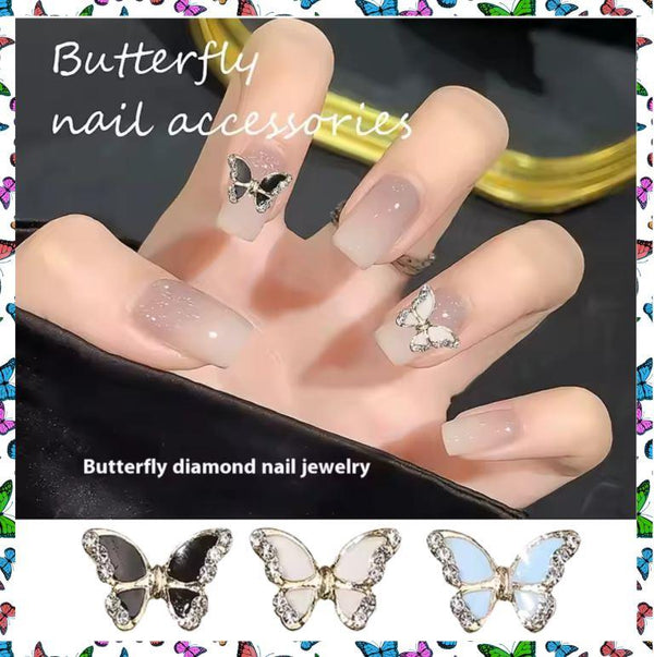 3d Alloy Crystal Butterfly Diamond Nail Art Decorations Butterfly Nail Charms