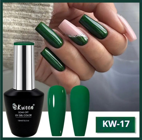 KWEEN Forest Green Gel Nail Polish  UV/LED Soak Off Gel Polish for Salon
