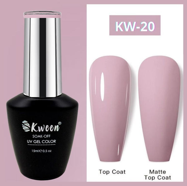 KWEEN Light Levander Nude Color UV/LED Soak Off Gel Polish for DIY Nail Art Manicure
