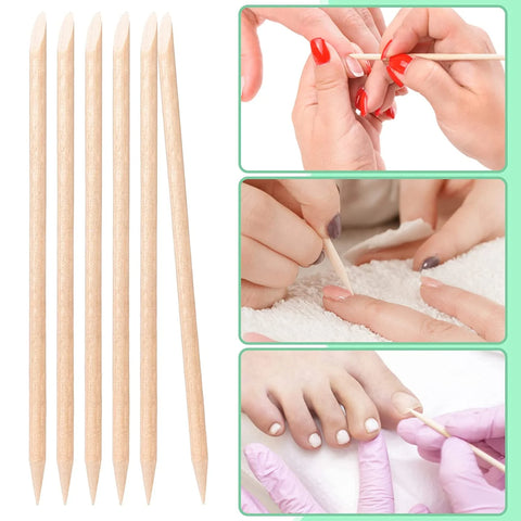 100PCS Wooden Cuticle Pusher Ideal for Manicure & Pedicure Best For Salon and Home Use.