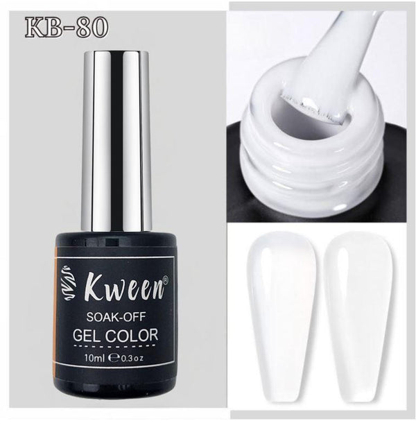 KWEEN 10ML Milky White Gel Nail Polish Soak Off UV LED Color For Nail art