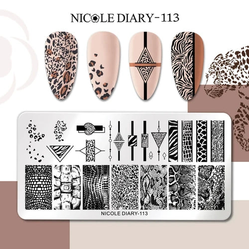 Nicoles Diary Nail Art Stamping Plates Stainless Steel Nail Art Stamping Plate with Deeply Engraved Patterns.