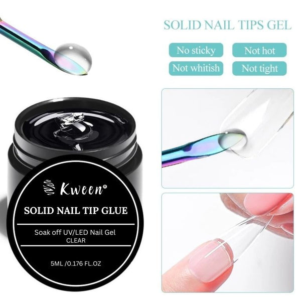 Kween Solid Nail Tip Glue, Molding Nail Gel Glue for Press On Nails & Nail art