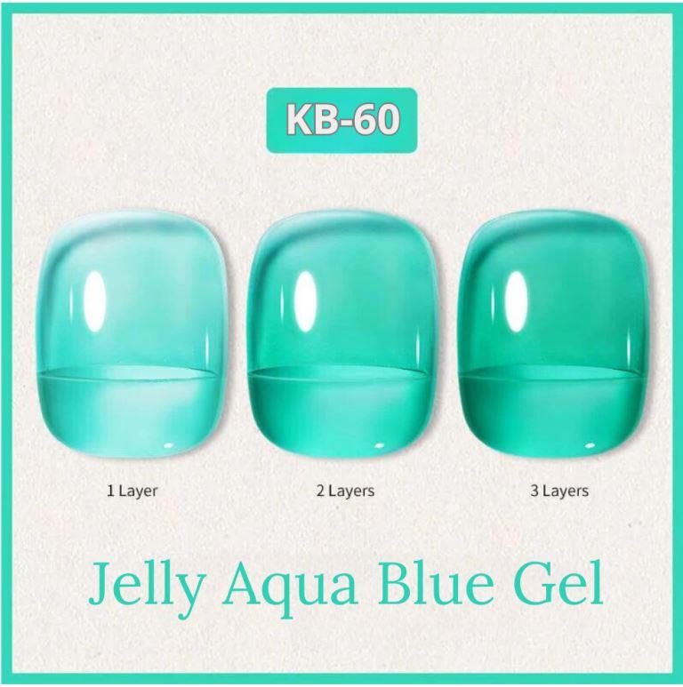 KWEEN Jelly Gel Nail Polish Aqua Blue Gel Nail Polish Translucent Soak Off Gel Polish For Nail art and Manicure