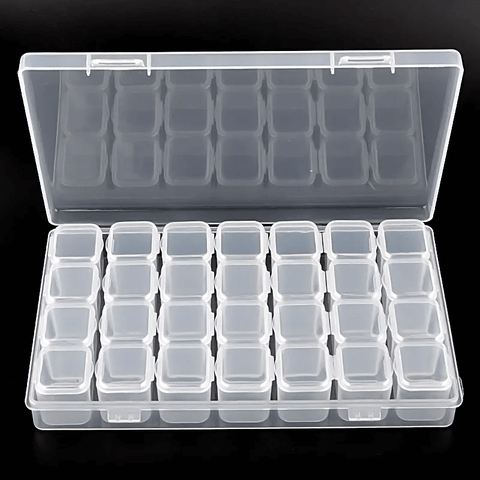 28 Grids Empty Plastic Storage Box Nail Art Accessories Tools Nail Stones Display Case Clear Stras Beads Decoration Case