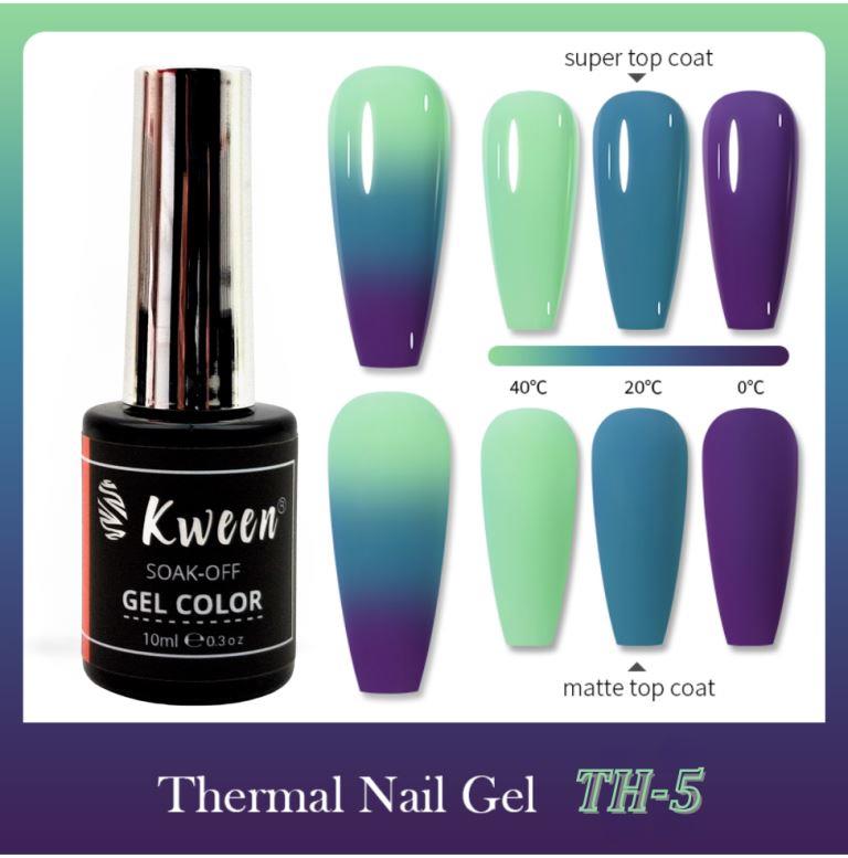 KWEEN Color Changing Gel Nail Polish 3  Shade Temperature Change Nail Polish Gel Nail Art DIY Salon at Home