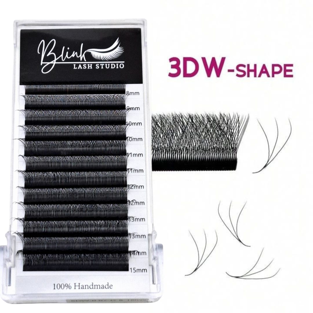 Blink 3DW 0.07D Shape Eyelash Extensions Premade Volume Fan Lashes W Style Lashes Comfortable Volume Natural Eyelash 8-15mm Mix