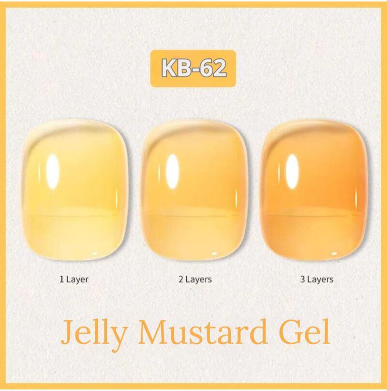 Kween Jelly Gel Nail Polish Sheer Jelly Mustard Yellow Gel Polish Crystal Transparent Gel Color For Nail Art and Manicure