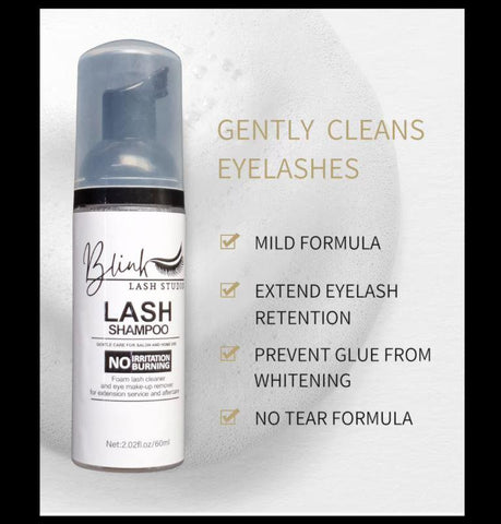 BLINK 60ML Foaming Cleansing Eyelash Shampoo with brush and spoolie Nourishing Formula