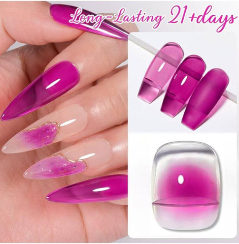 KWEEN Jelly UV Gel Nail Polish, Jelly Rose Purple Transparent Gel Nail Polish UV LED Soak Off Nail for Autumn and Winter