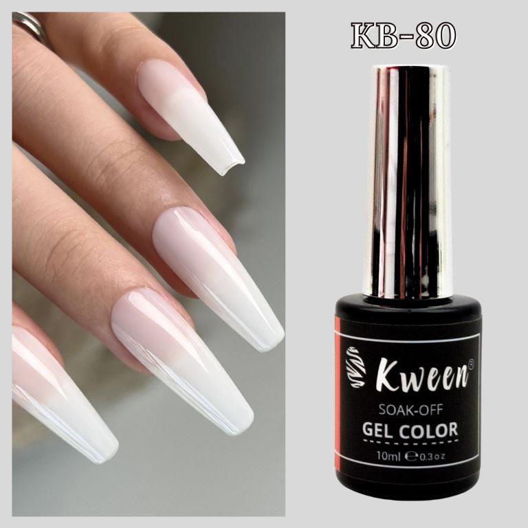 KWEEN 10ML Milky White Gel Nail Polish Soak Off UV Gel Nail Polish for French Nail Manicure