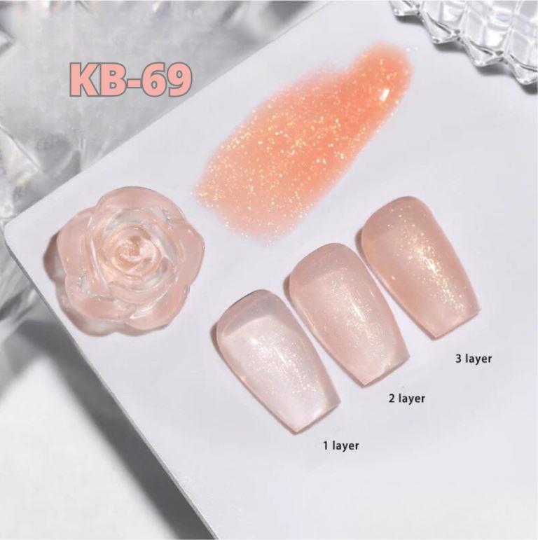 KWEEN Peach Glitter Jelly Gel Nail Polish Soft Peach Jelly Sheer Translucent Neutral Shiny Shimmer UV Gel Soak off For Manicure