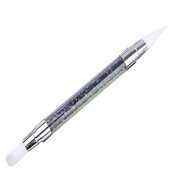 Rhinestone Handled Double Ended Silicone & Acrylic Pen for Stunning Designs & Carvings