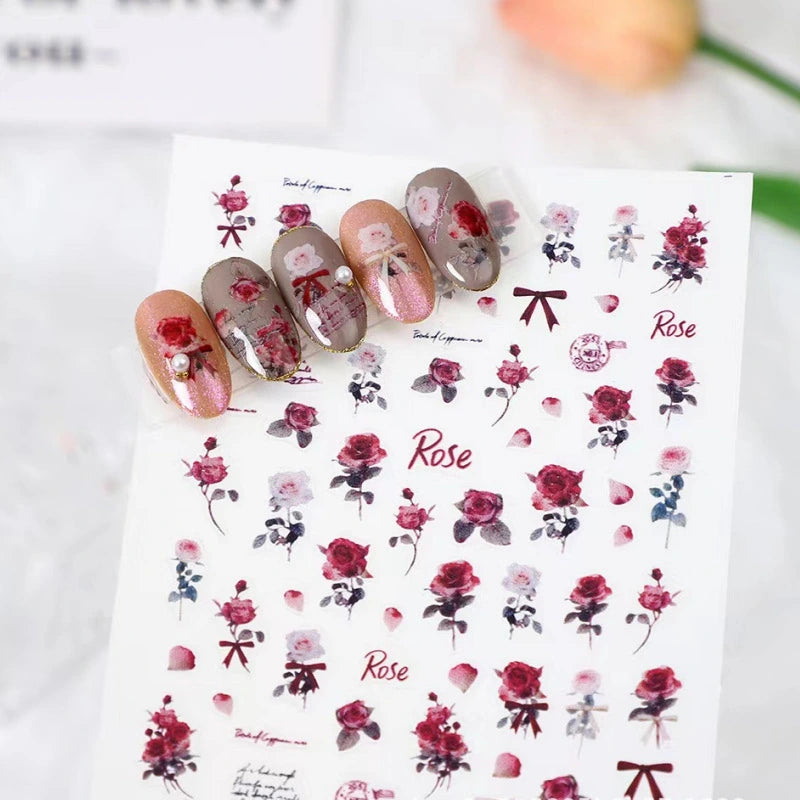 Flowers Nail Art Stickers For Nail Decoration Stickers Nail Art Sticker For Nail Manicure at Home.