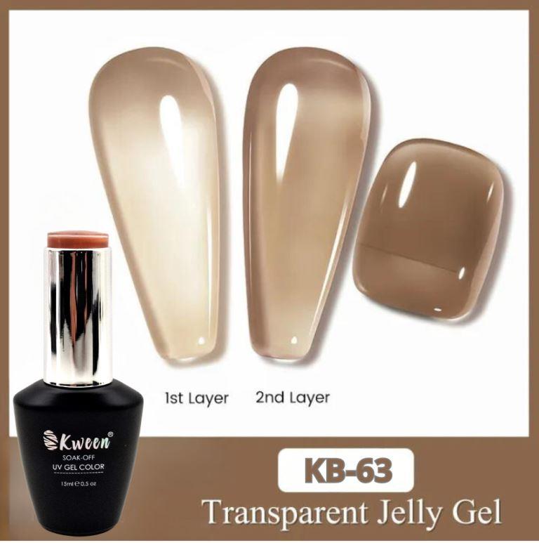 Kween Jelly Gel Nail Polish Nude Crystal Translucent Color Soak Off For Nail art and Manicure Kit