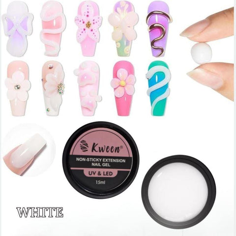 KWEEN Solid Sculpture Builder Gel - 3D Nail Art Gel Pink Non-Stick Hand Nail Extension Gel for Carving Patterns Decoration Nail Art Emboss Hard Gel