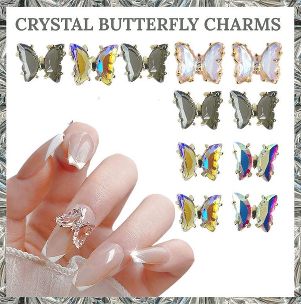 3D Butterfly Nail Rhinestones GemsLuxurious Diamond Charms 3 Pairs