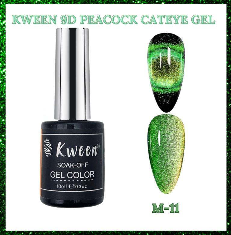 KWEEN 9D Cat Eye Gel Nail Polish 10ml, Holographic Galaxy Cateye Magnetic Nail Polish Gel, Magic Chameleon Color For Manicure