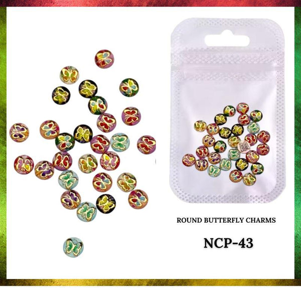 3D Round butterfly Nail Charms For Nail art & Manicure