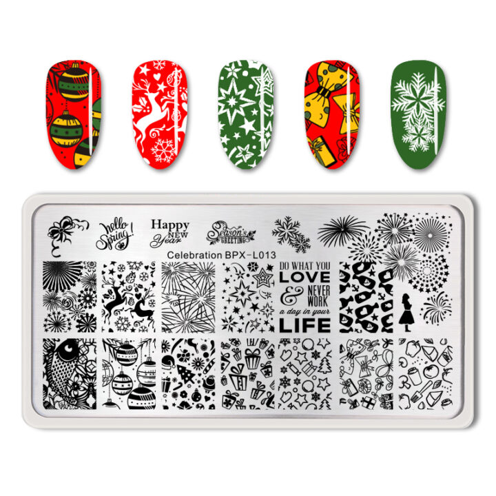 BORN PRETTY Stamping Plate Festival Celebration Nail Art Template BP-L013