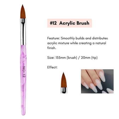 Crimped Acrylic Nail Art Brush Pink Handle Nail Art Tools Drawing Pen For Acrylic Nails