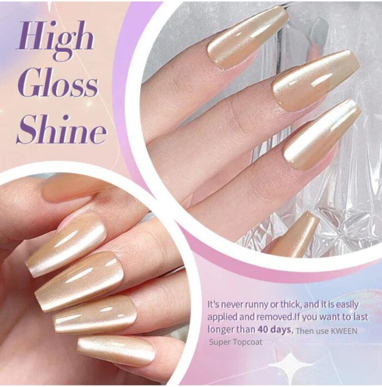 KWEEN Moonlight Cat Magnetic Gel Nail Nude Silver Snow light Glitter Effect Soak Off UV Nail Art Gel Polish