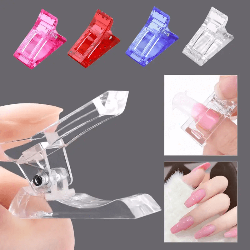 Set Of 2 Acrylic Nail Clips Poly Gel Quick Building Finger Extension.