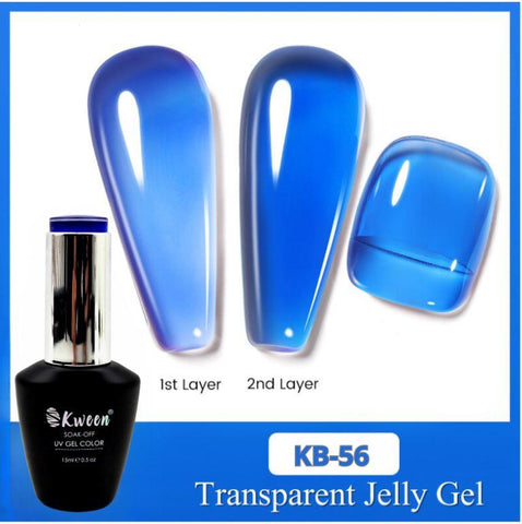 Kween Ice Jelly Gel Nail Polish Jelly Deep Blue Gel Nail Polish Translucent Soak Off Gel Polish For Nail Art DIY