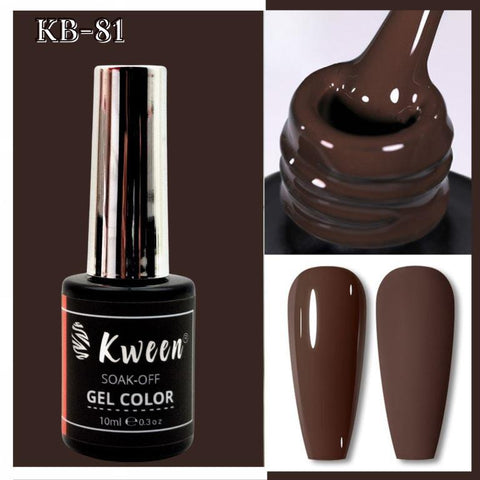 KWEEN Dark Chocolate Brown Gel Nail Polish,Soak Off U V Gel Nail Color For Manicure