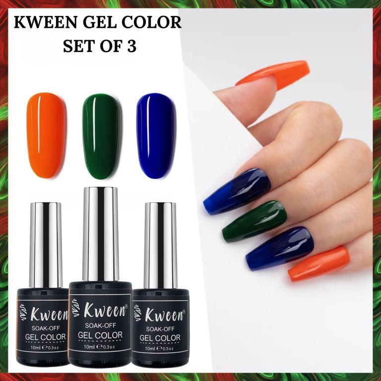KWEEN Gel Color Set of 3 Neon Nail color set For Saloon