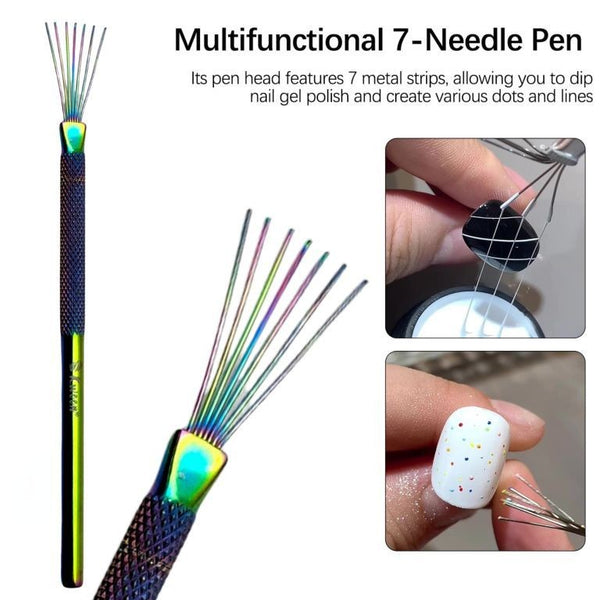 7-pin Nail Liner Nail Art Wire Drawing Tool Multifunctional Tool Spider Gel Manicure Tool