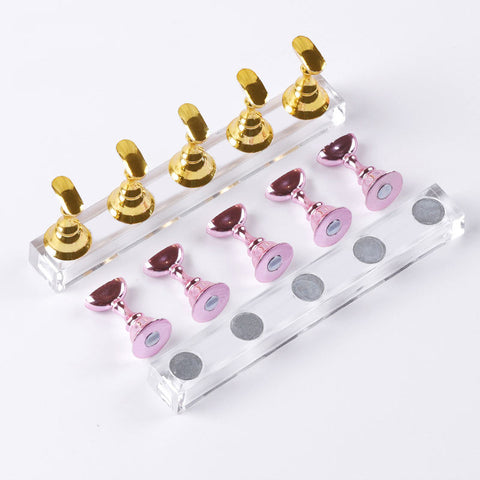 Magnetic Nail Art Practice Stand - 5pcs Display Stand for Showcasing Nail Colors in Salons.